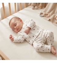 Biçomi Gece Terletmeyen Çıtçıtlı %100 Pamuk Bebek Pijama Takımı – Kolay Giyilen Palamut Desenli Peny