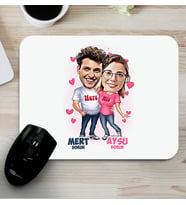 Kişiye Özel Mutlu Aşıklar Karikatürlü Mouse Pad
