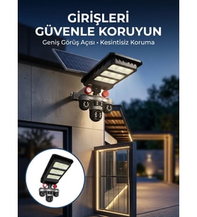 Akıllı Solar Güvenlik Kamerası 3 Lens Hareket Takip Özellikli Dış Ortam Kamera
