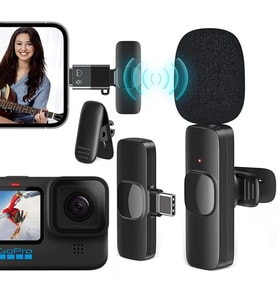 K8 Kablosuz Type-c + Lightning Vlogger Yaka Mi̇krofonu