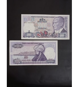 B Serisi 7. Emisyon 1000 Türk Lirası Eski Koleksiyon Kağıt Para. Para Koleksiyonu. Hatıra Para. Antika Para