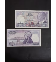 B Serisi 7. Emisyon 1000 Türk Lirası Eski Koleksiyon Kağıt Para. Para Koleksiyonu. Hatıra Para. Antika Para