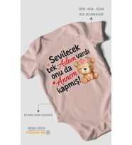 Anneye Özel Kısa Kollu Bebek Body %100 Pamuk