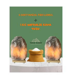 2 Adet Doğal Tuz Lamba 1kg, Sofralık Kaya Tuzu, Sağlık ve Şifa Kaynağı (Krem)
