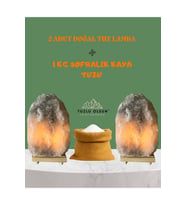 2 Adet Doğal Tuz Lamba 1kg, Sofralık Kaya Tuzu, Sağlık ve Şifa Kaynağı (Krem)