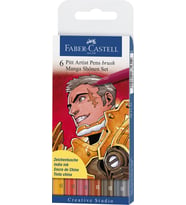 Faber-Castell PITT Çizim Kalemi, Fırça Uç, Manga, 6lı, Shonen