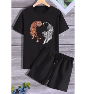 Tiger Şort T-shirt Spor Eşofman Takımı
