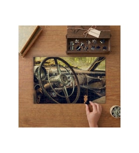 Terk Edilmiş Araba İç Dizayn Tasarımı 240 parça Ahşap Puzzle Ahşap Kutuda MP05248