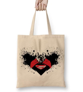 Batman Superman Süpermen Örümcek Adam Bez Çanta Uzun Saplı