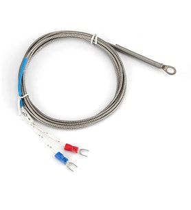 K Type Thermocouple 1 Metre Montaj Delikli Sıcaklık Isı Sensörü 0C/800C Paslanmaz Çelik Prob K Tip