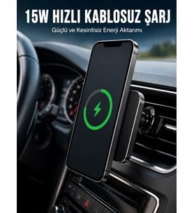 Manyetik Kablosuz Araç Şarj Cihazı 15w Magsafe Araç İçi Telefon Tutucu