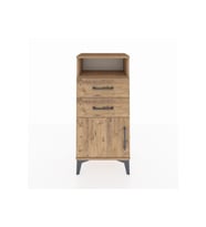 Arges Komodin Tek Raflı 2 Çekmeceli Tek Kapaklı 44x30x96 Çam-Çam