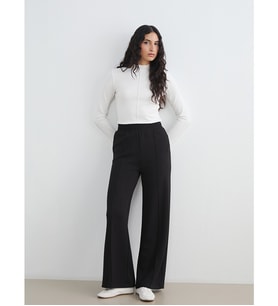 LCW Modest Siyah Beli Lastikli Soft Touch Kadın Eşofman Altı