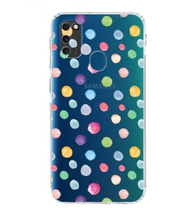 PrintiFy Samsung Galaxy M30S ile Uyumlu Water Color 6  Kamera Korumalı Şeffaf  Kılıf