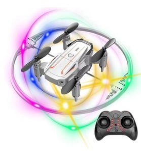 Katlanabilir Mini BK2 Drone Optik Akışlı LED Işıklı Tek Tuş Kalkış Katlanabilir Tasarım  RC DRONE (Beyaz)