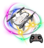 Katlanabilir Mini BK2 Drone Optik Akışlı LED Işıklı Tek Tuş Kalkış Katlanabilir Tasarım  RC DRONE (Beyaz)