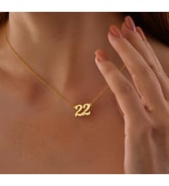 22 sayı yazılı 14 Ayar Altın Kolye