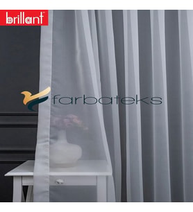3Kat Pileli Brillant Kırık Beyaz Ekru Düz Sade Krep Tarz Tasarım Tül Perde