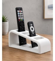 Kumanda Organizer Standı 4 Bölmeli Masaüstü Uzaktan Kumanda Tutucu, Beyaz, TV, Klima ve Medya Kumandaları için Düzenleyici