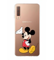 Samsung Galaxy A7 (2018)  Kapak Mickey Mouse Tasarımlı Şeffaf Silikon Kılıf