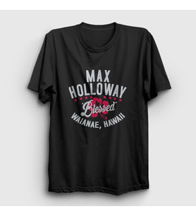 Presmono Unisex Siyah Blessed Mma Ufc Max Holloway T-Shirt 473930tt