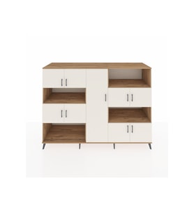 Kronos Dolap 10 Raflı 9 Kapaklı 220x59x163 Çam-Aytaşı/Çam