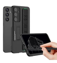 Samsung Galaxy S24 Uyumlu Kılıf Case, Standlı El Tutacaklı Kapak Stand with Hand Holder Cover (Siyah)