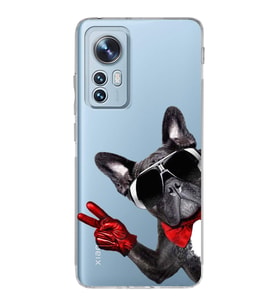 PrintiFy Mi 12 Lite ile Uyumlu Köpek 2 Kamera Korumalı Şeffaf Kılıf
