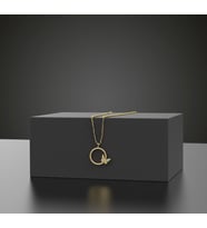 Kişiye Özel 925 Ayar Gümüş Minimal Halka Kelebek Kolye (Gold)