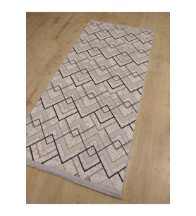HALIMARKA K-MTT MT004A GRİ SARI MODERN HALI YOLLUK 97X200 CM