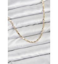 Pilelistore  CM 14K Gold Renk Lazerli Zincir Model Kadın Kolye