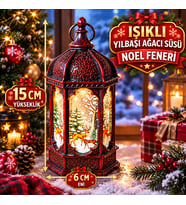 YÜKSEK KALİTE AMBER LED IŞIKLI GEYİKLİ YILBAŞI FENERİ LED IŞIKLI KUBBE FENER YILBAŞI AĞACI SÜSLERİ