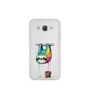 Samsung Galaxy J5 ile Uyumlu Splash Tembel Hayvan Tasarımlı Şeffaf Silikon Kılıf