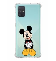 Samsung Galaxy A71  Köşe Korumalı Antişok Kapak Mickey Mouse Tasarımlı Şeffaf  Kılıf