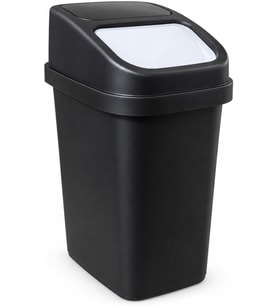 L Sallanır Kapaklı Plastik Çöp Kovası, Siyah