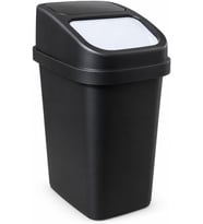 L Sallanır Kapaklı Plastik Çöp Kovası, Siyah