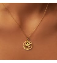 Kişiye Özel 925 Ayar Gümüş Sevimli Maymun Figürlü Kolye (Gold)