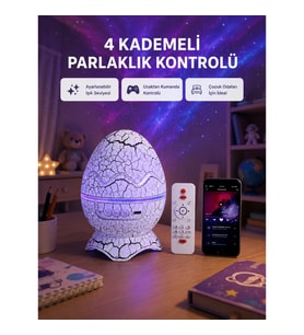 Mey İthalat® Galaksi Efektli Dinozor Yumurta Projektör – Yüksek Çözünürlüklü