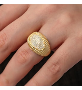 Fantazi Gold  925 Ayar Gümüş Kadın Yüzük