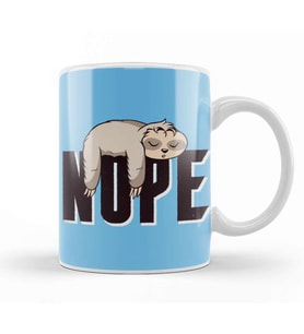 Lazy Sleepy Sloth Nope Nap Kupa Bardak Porselen