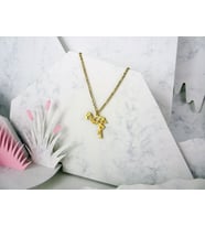 Altın Kaplama Origami Flamingo Gümüş Kolye