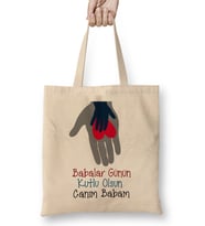 Babalar Günü Babaya Hediye 01412 Bez Çanta Uzun Saplı