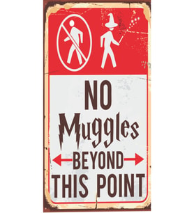 No Muggles - Retro Ahşap Poster – Özel Koleksiyon – Hbb