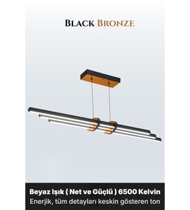 Cosmo Bronz Lineer LED Sarkıt Avize – Kumandalı Dim Edilebilir – Aşağı Işık