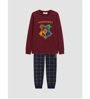 LCW Kids Bordo Harry Potter Lisanslı Bisiklet Yaka Erkek Çocuk Pijama Takım