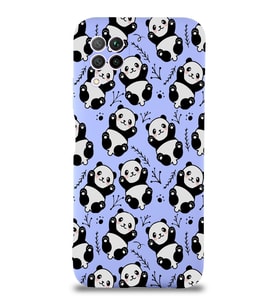 Huawei P 40 Lite Uyumlu Lansman Kılıf Panda Tasarımlı İçi Kadife Kapak-Lila (Şeffaf)