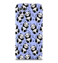 Huawei P 40 Lite Uyumlu Lansman Kılıf Panda Tasarımlı İçi Kadife Kapak-Lila (Şeffaf)