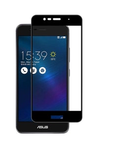 Asus Zenfone 3 ZE552KL Uyumlu Zore Ekranı Tam Kaplayan Düz Cam Koruyucu (Siyah)