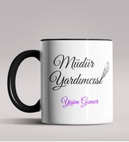 Kişiye Özel Müdür Yardımcısı Tasarımlı Siyah Renk Kupa Bardak 3 (Siyah)
