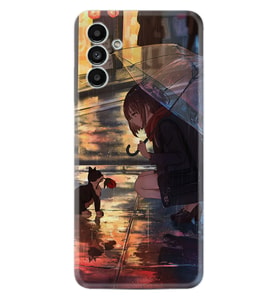 Samsung A23 A31 A32 A50 A51 A52 A53 A70 Kılıf Desenli Silikon Kız ve Kedi 1762